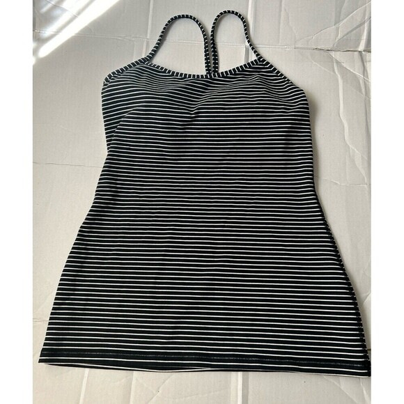 Lululemon Power Y Tank Black & White Stripes 8 - Picture 1 of 8